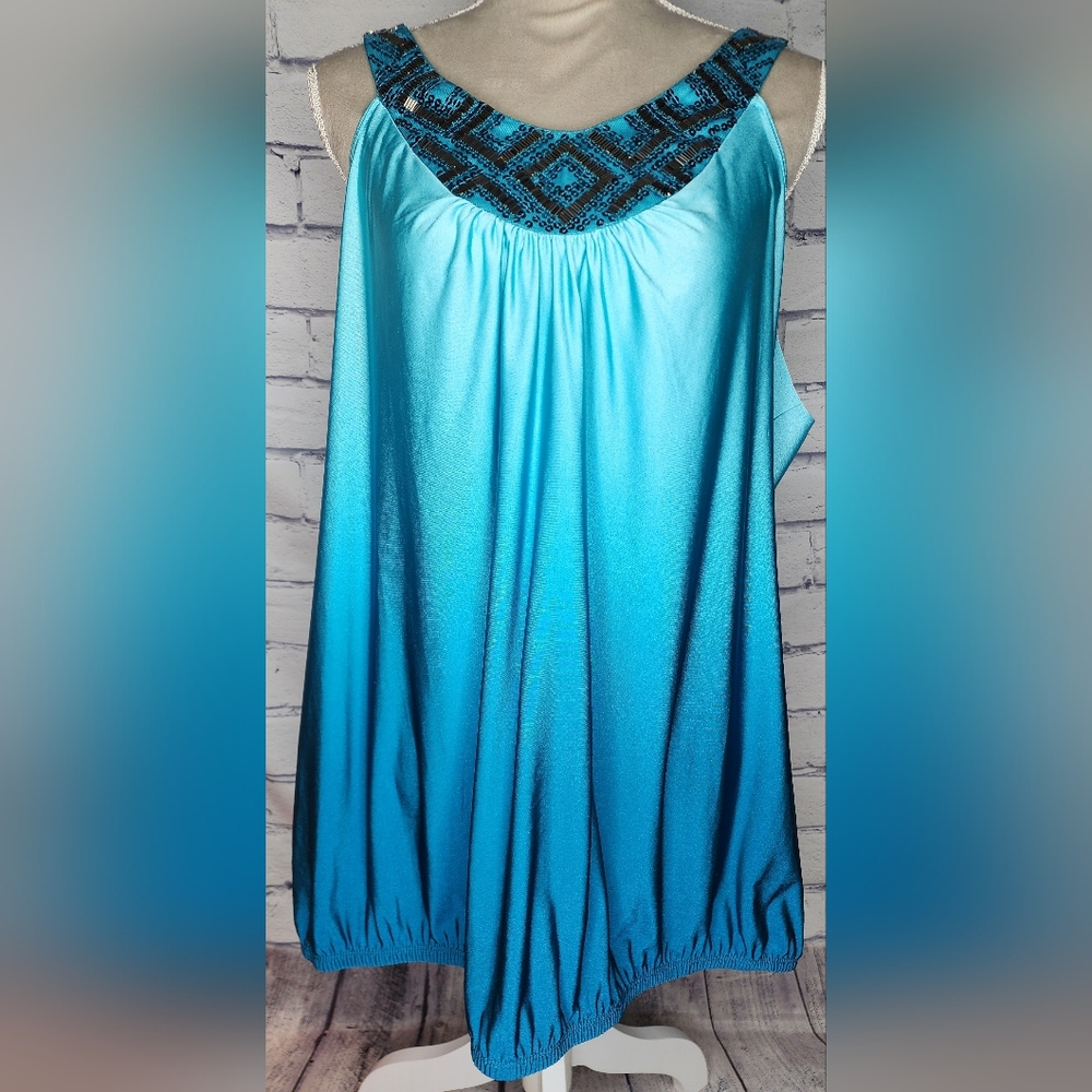 Maurices Blue Beaded Tank Top